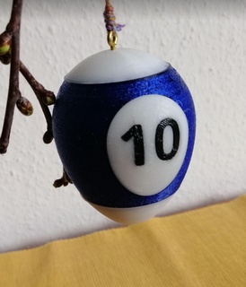 billiardegg - half 10s easter egg hang billiards stufffei 8s gift player decoration decorations ei ball 3d print model - Mito3D