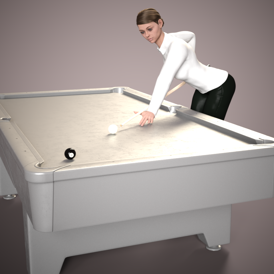 billard fille 1 BASSIN bassin demi sauvetage joueur bar garçon jouer club 3D print model - Mito3D