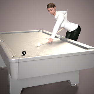 billiards girl 1 biliard pool poolcue snookerplayer player bar boy play club 3d print model - Mito3D