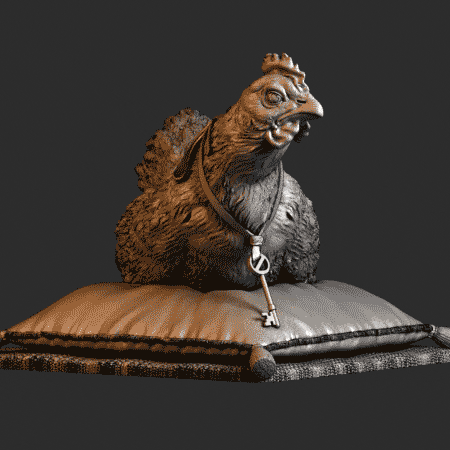 billina de oz hen base key return dorothy chicken 3D print model - Mito3D