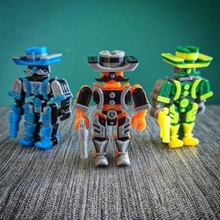 billy bot -- print place supports game cowboy western robot microbot destrobot flex flexi flexible articulated toy 3d print model - Mito3D