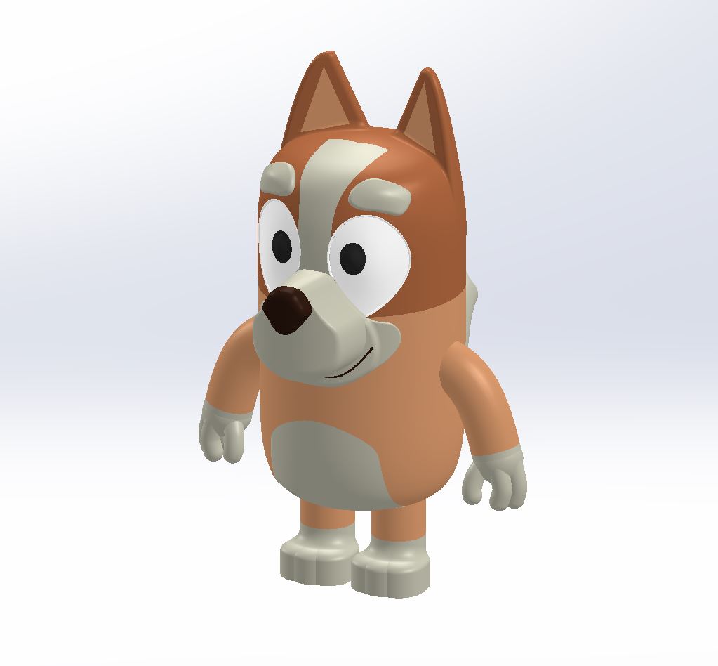 bingo modèle bleu chien dessin animé bandit serie personnage 3D print model - Mito3D