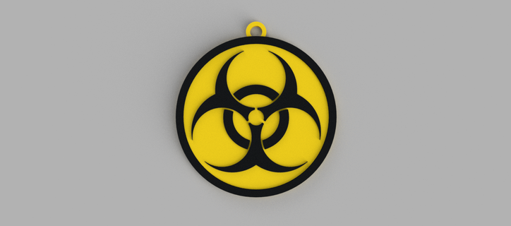 biohazard - logo keychain pendant earring Jewelry 3d print model - Mito3D