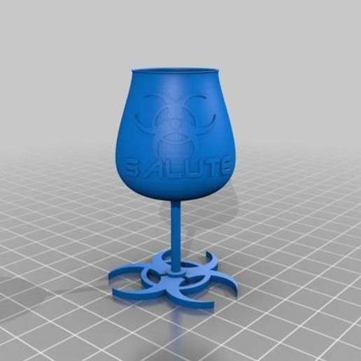 biohazard glass - salute home kitchen dining 3D print model - Mito3D