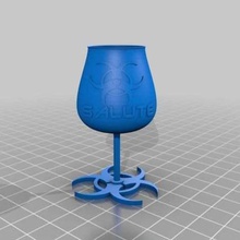 biohazard glass - salute home kitchen dining 3d print model - Mito3D