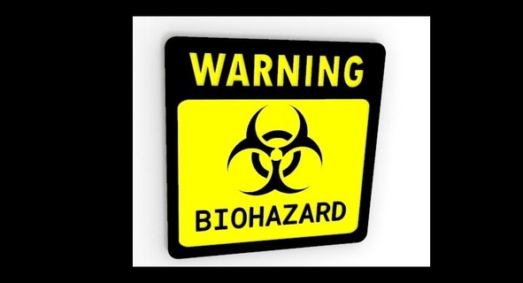 biohazard label biohazard label decoration biological  3d print model - Mito3D