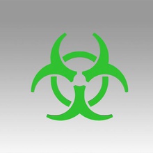 biohazard symbol, Zeichen verschiedene Spiel bereit vr ar die biologische Gefahr symbol Symbol extrudiert sign Kriegsführung Risiko Modelle 3d print model - Mito3D
