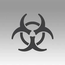 biohazard symbole de signes divers jeu prêt vr ar biologique danger icône extrudé signe la guerre risque modèles des 3d print model - Mito3D