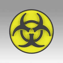 biohazard symbol signs various game ready vr ar biological hazard danger icon extruded sign warfare risk models 3d print model - Mito3D