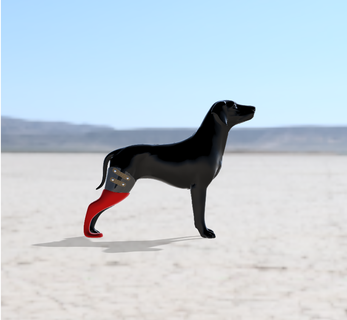 biomechanical prosthesis dog rear leg - biomechanical prosthesis dog rear leg prosthesis protesis medical physician device device leg leg dog dog pet prototype prototype  3d print model - Mito3D