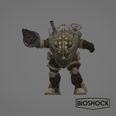 bioshock büyük baba rapture 2 sonsuzluk kız kardeş be okyanus poli oyuncak 3d model 3d print model - Mito3D