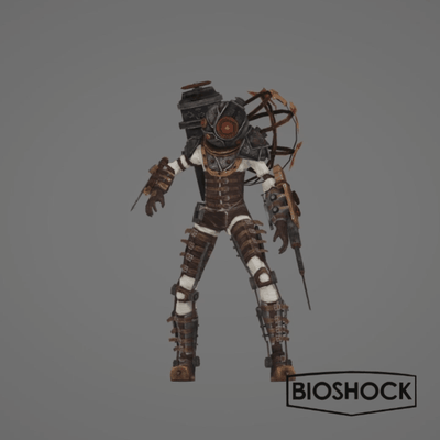 bioshock big sister daddy rapture 2 infinity be ocean poly toy 3d model 3d print model - Mito3D