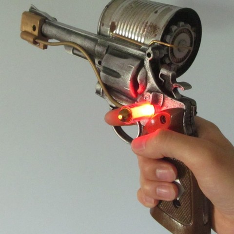 bioshock pistola partes cosplay revolver 3D print model - Mito3D