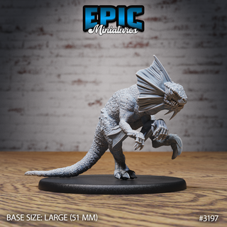 bipedal drake attacking dnd miniature tabletop miniatures gaming monster 3d model rpg dndminis stl file epic-miniatures dndminiatures 3dprint 3dminiature printedminis 3dprinting dungeon fantasy roleplaying dragon warrior undead pre-supported 3d print model - Mito3D