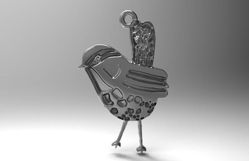 Vogel Anhänger Schmuck ave Juwel Mode 3d print model - Mito3D