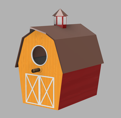 uccello fienile versione 2 casa birdhouse pertica all'aperto animale domestico 3d print model - Mito3D