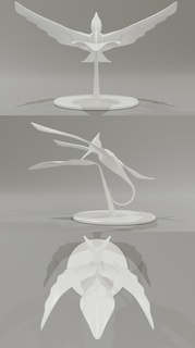 uccello potabile foglia scultura 3d print model - Mito3D