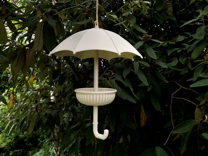 pájaro alimentador paraguas comedero pájaros aves jardín naturaleza fauna silvestre animal colgando casa 3d print model - Mito3D