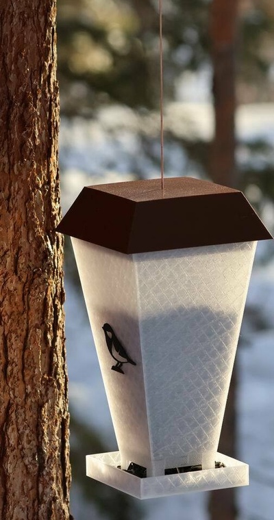 pássaro alimentador v2 pássaros semente observação alimentação alimentando 3d print model - Mito3D