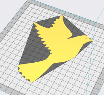 pájaro figura 2d 3d modelo 3d print model - Mito3D