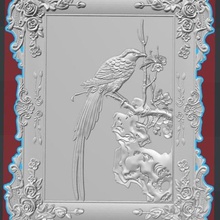 bird frame art stl file 3d print model - Mito3D