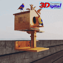 Vogel Haus Kunst Vogelhaus ave Vögel 3d print model - Mito3D