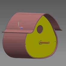 pájaro casa anidando caja seta diseño vogel nido 3d print model - Mito3D