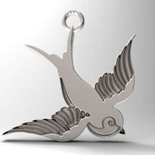 bird pendant jewelry jewel art 3d print model - Mito3D