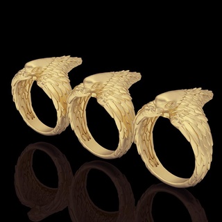 uccello anelli gioielleria uccello squillare argento oro gioielleria stampabile 3d modello tendenza moda design zbrush tigre 3d print model - Mito3D