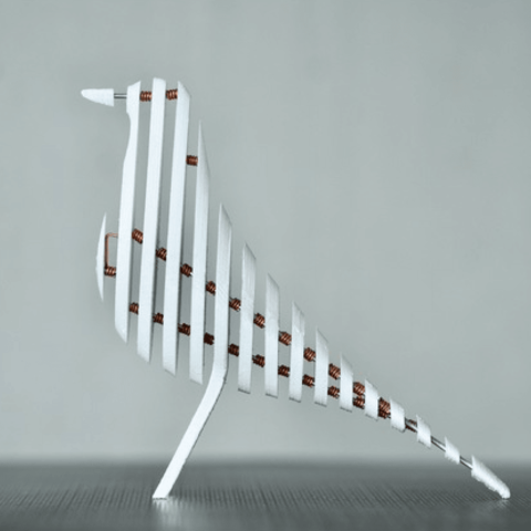 bird sculpture art decoration design eames modern nice white 3D print model - Mito3D