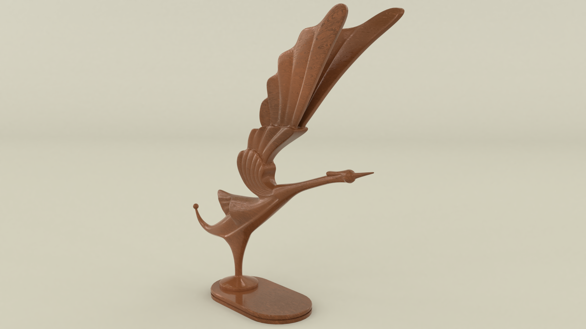 uccello prendendo volo scultura crain 3D print model - Mito3D