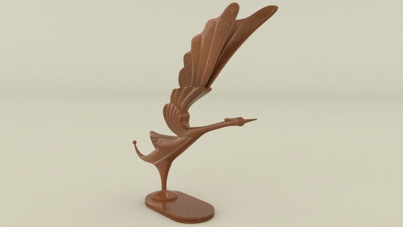 uccello prendendo volo scultura uccello volo scultura crain 3d print model - Mito3D