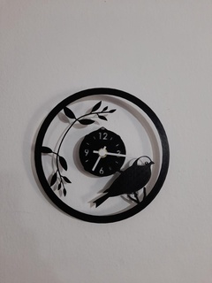 pássaro relógio parede animal 2d arte 3d print model - Mito3D