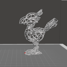 pássaro wireframe 3d escultura arte tela metálica decoração estátua CNG 3dlab verão vibrações tabela moderno 3d print model - Mito3D