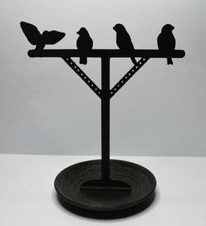 bird word jewelry stand Jewelry display decoration plate silhouette birds 3d print model - Mito3D