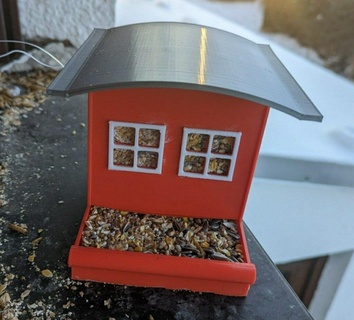 birdfeeder food silo hang standing eg window sill birdhouse vogelhaus household 3d print model - Mito3D