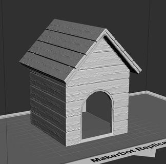 birdhouse dog house miniature - wood plank styled bird terrain 3d print model - Mito3D