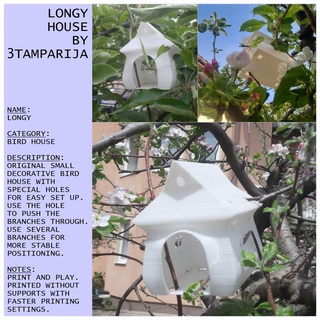 birdhouse longy Home garden bird house decoration fountain forest 3d print model - Mito3D