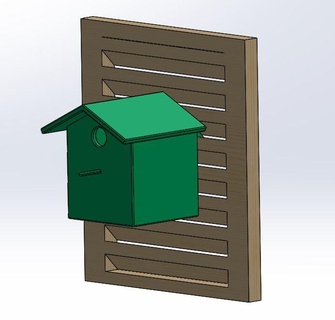 birdhouse window shutter mountable 3d print model - Mito3D