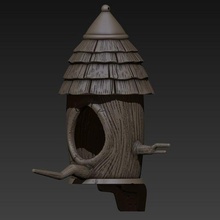 Casa passarinho madeira textura 3d print model - Mito3D