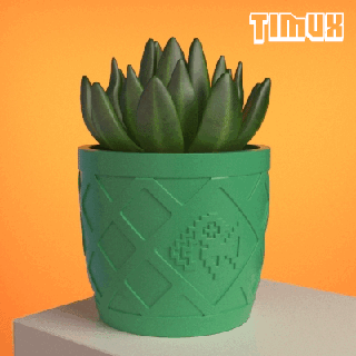 birds chan pot - ancient peruvian culture design planter succulent cactus vase decoration autoctona peru chimu chanchan minipot ornament pencil holder 3d print model - Mito3D