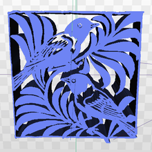 oiseaux tropical carré Cadre art 3d print model - Mito3D