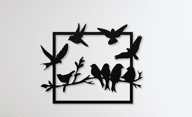 birds wall ornament home creality k1 art 3d print model - Mito3D