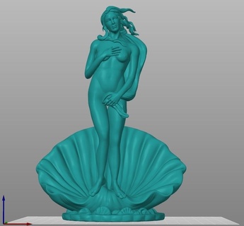 nacimiento Venus Arte similar Afrodita escultura mujer cáscara 3d print model - Mito3D