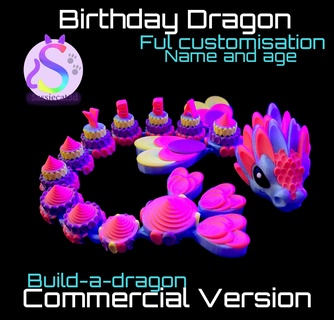 birthday build dragon ful customisation commercial version 3d print model - Mito3D