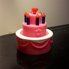 torta di compleanno gioco barbie casa delle bambole giocattolo 3d print model - Mito3D