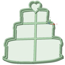 birthday cake heart cookie cutter tool biscuit crackers 3d print model - Mito3D