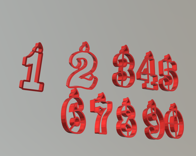 cumpleaños vela Galleta cortador número azúcar galletas moldes pastel diseño casino carta gioco monedas arcilla 3d print model - Mito3D