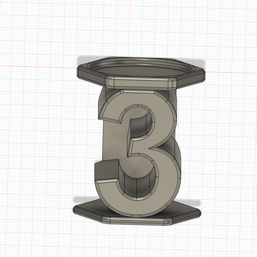 aniversário vela suporte 3 números 3D print model - Mito3D