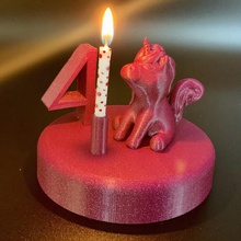 vela de cumpleaños titular unicornio varios la aniversario feliz 3d print model - Mito3D